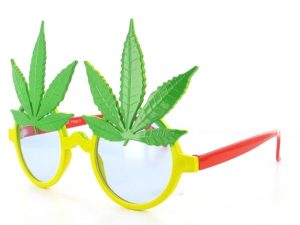 Brille Partybrille Funbrille Marihuana Blatt