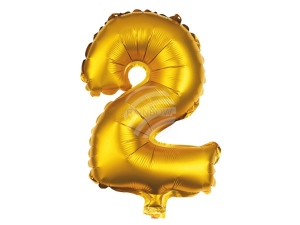 Folienballon Helium Ballon gold Zahl 2