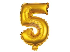 Folienballon Helium Ballon gold Zahl 5