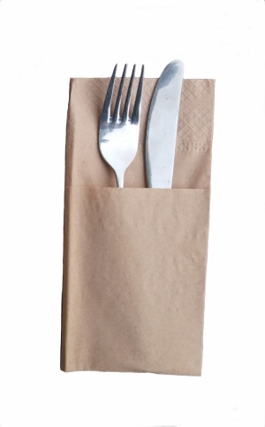 Bestecktasche Papierservietten mit Druck Logo