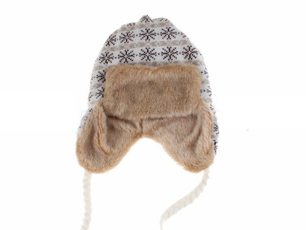 Knitted Hat with synthetic fur Model 34g