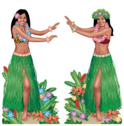 Deko window blind scene setter Hawaii Hula Dancers