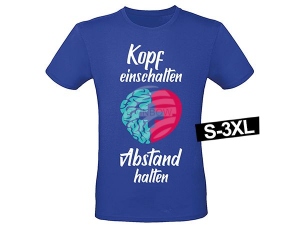 Motif T-shirt royal blue model Shirt-004c
