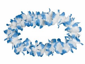 Hawaii chains flower necklace Maxi white blue