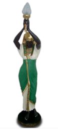 Agypt woman with lamp green 145 cm