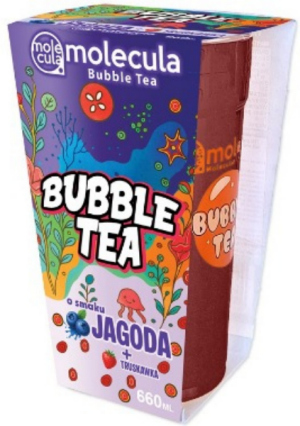 Bubble Tea f�r Zwei ToGo Blaubeere + Erdbeere 2 Strohhalme