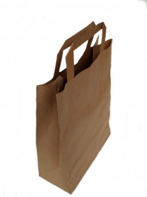 Papier Tragetasche braun 220+110x280mm 250 Stck
