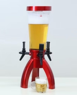 Drinking column beer column 4,0 liter with Cooling tube red