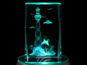 Kristallquader Leuchtturm Palme