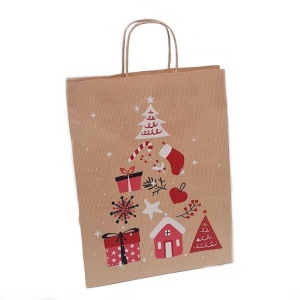 Weihnachtstragetaschen Papier 26x12x35cm 50 Stck