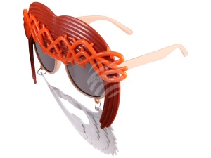 Brille Partybrille Funbrille Hippie braun/wei