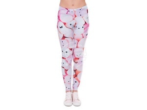 Leggins con motivos para mujer Caramelo con cara