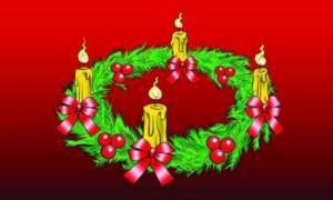 Fahne Weihnachten Adventskranz