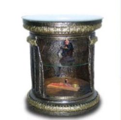 Egyptian pillar showcase black 68 cm