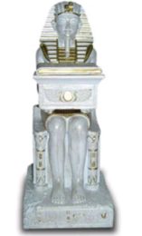 Pharao sitzend mit Truhe weiss 56 cm