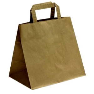 Bolsa de papel, marrn kraft, asa interior con logo
