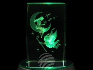 Kristallquader Frau Mond Cupido