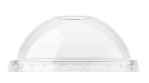 rPET Dom cup lid clear with hole 1000 pieces