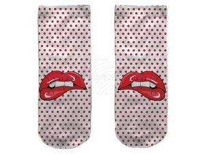 Motiv-Socken Mund Punkte