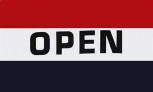 Flag Open red white blue