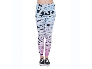 Damen Motiv Leggings Design Mumie Farbe schwarz