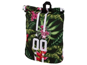 Mochila con cierre por enrollado Jungla 00 rosa/verde/negro