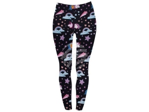 Leggins con motivos para mujer Unicornio color negro