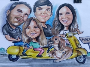 Tu caricatura personal impresin sobre madera 50x65 cm