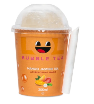 LOL Bubble Tea ToGo Mango Jasmine Tea - Lychee Pearls