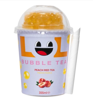 LOL Bubble Tea ToGo Peach Red Tea - Mango Pearls