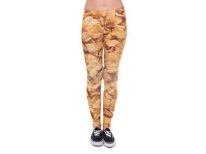 Damen Motiv Leggings Design Cerealien Farbe gelb