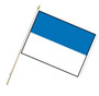 Fahne an Holzstab Blau Weiss