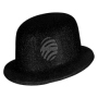 Melon hat glittering black
