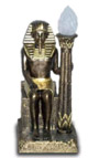 Pharao mit Lampe bronze gold  63 cm