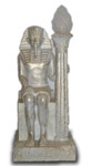 Pharao mit Lampe weiss gold  63 cm
