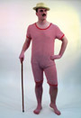 Badeanzug rot/weiss