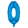 Folienballon Helium Ballon hellblau Zahl 0