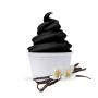 Helado suave de vainilla negro en polvo