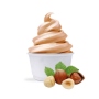 Helado suave de crema de avellanas en polvo