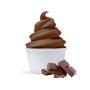 Helado suave de chocolate en polvo