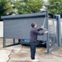 Carport Alu-Glass Wandmodule fahrbar 3x4m B elektrisch